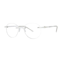 Load image into Gallery viewer, 3-4 view Scojo Round Gels in crystal. Photographed on a white background. Style 631. Get yours at ReadingGlasses.CO/