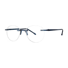 Load image into Gallery viewer, 3-4 view Scojo Round Gels in midnight blue. Photographed on a white background. Style 632. Available at ReadingGlasses.CO/