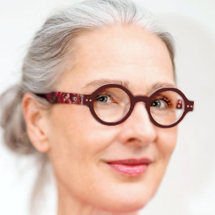 Bleeker Street Optical Reading Glasses with Case; Ruby Tortoise