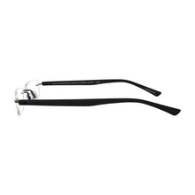 Load image into Gallery viewer, Side Templeview Gels® Slim Rectangle Rubber Coated Readers in Black. Photographed on white background.Available at ReadingGlasses.CO/