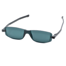 Load image into Gallery viewer, Front 3/4 view of Nannini Solemio 3 sunglasses with Black Temples, Dark Grey Lens. Photographed on a white background. Buy them at ReadingGlasses.CO-