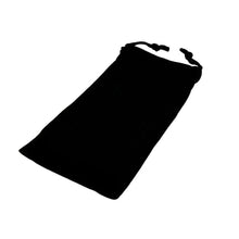 Load image into Gallery viewer, Black soft pouch in which you'll transport your readng glasses. Photographed on a white backgound.