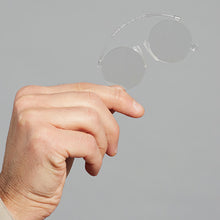 Load image into Gallery viewer, They're a lightweight and practical reader, They're Italian bred clear and lightweight Pince Nez reading glasses are real conversation piece.