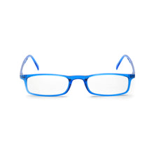 Load image into Gallery viewer, Front straight-on view of Nannini lightweight half frame reading glasses, blue. From ReadingGlasses.CO/