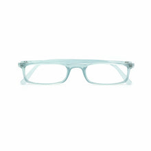 Load image into Gallery viewer, Straight-on folded view of Quick 7.9 water green blue light blue reading glasses by Nannini, Italy