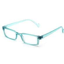 Load image into Gallery viewer, 3/4 View of Maiden Lane Reading Glasses by Nannini of Italy, Green Water