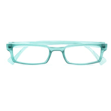 Load image into Gallery viewer, Temples folded View of Maiden Lane Reading Glasses by Nannini of Italy, Green Water