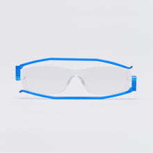 Load image into Gallery viewer, Folded-flat view of Nannini Compact 2 folding Readers in blue by Nannini Eyewear. Buy them at ReadingGlasses.CO/