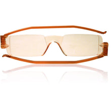 Load image into Gallery viewer, Nannini Compact 1 Italian Made Folding Computer Glasses with Case; Amber - ReadingGlasses.CO/