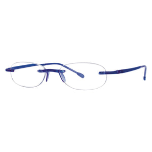 3/4 view of Gels Cobalt Blue reading glasses photographed on white background. Eyewear by Scojo New York. Available at ReadingGlasses.CO/