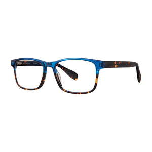 3-4 photo of Broadway Blue Lagoon reading glasses on white . Style 2508, by Scojo New York. Buy at ReadingGlasses.CO/