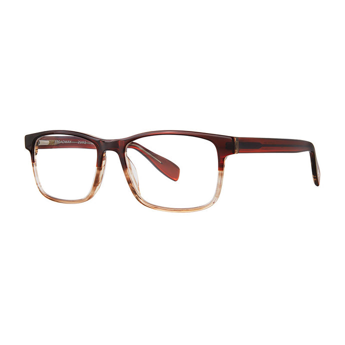 3-4 photo of Broadway Red Stripe Tortoise reading glasses on white . Style 2511, by Scojo New York. Buy at ReadingGlasses.CO/