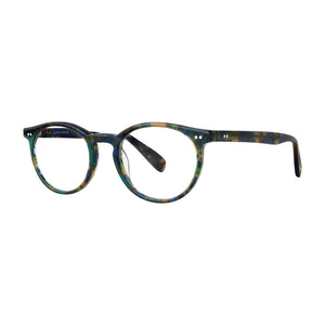 3/4 photo of Gershwin Teal Tortoise reading glasses on white . Style 2528, by Scojo New York. Buy at ReadingGlasses.CO/