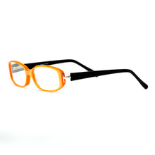 Load image into Gallery viewer, 3/4 view of tangerine Christine King Optical Reading Glasses on a white background by Melissa, available from ReadingGlasses.CO/ - ReadingGlasses.CO/