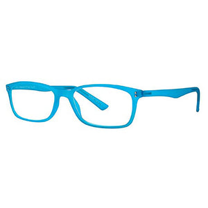 3-4 view Scojo Manhattan Gels in light blue. Photographed on a white background. Style 3001. Get yours at ReadingGlasses.CO-