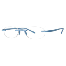 Load image into Gallery viewer, Three quarter view of original Scojo Gels readers in Georgia blue by Scojo. Photographed on a white background. Style 767. Buy them at ReadingGlasses.CO-.jpg  