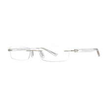 Load image into Gallery viewer, 3/4 view Gels Slim Rectangle Rubber Coated Readers in clear crystal. Available at ReadingGlasses.CO/