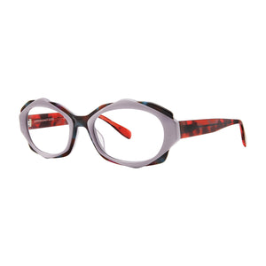 3/4 view of Scojo's Upper East Side Lavender Tortoise  on a white background. Buy them at ReadingGlasses.CO 