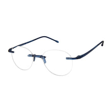 Load image into Gallery viewer, Angled view Scojo Round Gels in midnight blue. Photographed on a white background. Style 632. Available at ReadingGlasses.CO/