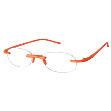 Load image into Gallery viewer, Angled view of original Scojo Gels readers in orange poppy by Scojo. Photographed on a white background. Style 766. Buy them at ReadingGlasses.CO-.jpg  