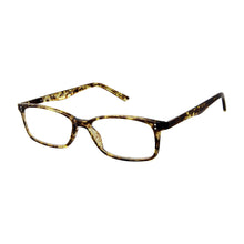 Load image into Gallery viewer, Angled view of Scojo Manhattan Gels Reading Glasses in Tokyo Tortoise on white background. Buy Scojo at ReadingGlasses.CO-