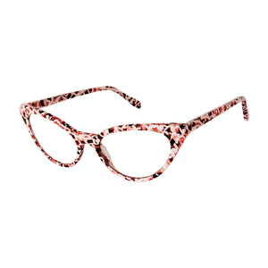 Soho Cat Eye Readers with Case by Scojo; Pink Mosaic