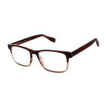 Load image into Gallery viewer, Angular view of Broadway Red Stripe Tortoise readers on white. Style 2511, made by Scojo. Buy at ReadingGlasses.CO/