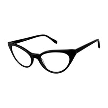 Load image into Gallery viewer, Angled view of Soho Reading Glasses Black style 2641 photographed on white background. Made by Scojo. Buy at ReadingGlasses.CO/