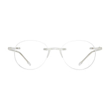 Load image into Gallery viewer, Front view Scojo Round Gels in crystal. Photographed on a white background. Style 631. Get yours at ReadingGlasses.CO/