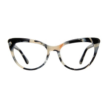 Load image into Gallery viewer, Front view of Cornelia Reading Glasses black horn style 2502 photographed on white background. Made by Scojo. Buy at ReadingGlasses.CO/