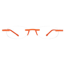 Load image into Gallery viewer, Front view of original Scojo Gels readers in orange poppy by Scojo. Photographed on a white background. Style 766. Buy them at ReadingGlasses.CO-.jpg  
