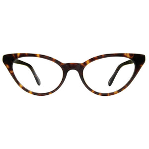 Front view of Soho Cat Eye Tortoise readers on white. By Scojo. Buy at ReadingGlasses.CO--