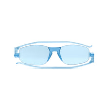 Load image into Gallery viewer, Folded view of Nannini Kiss Foldable sunglasses on white background; color: Angel Blue