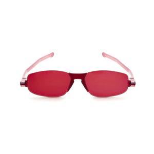 Front view of Nannini Kiss Foldable sunglasses white background: color: Hot Cherry