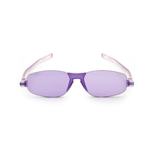 Load image into Gallery viewer, Front view of Nannini Kiss Foldable sunglasses white background: color: Icy Violet