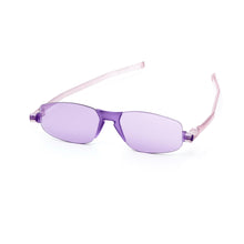 Load image into Gallery viewer, 3/4 view of Nannini Kiss Foldable sunglasses white background: color: Icy Violet