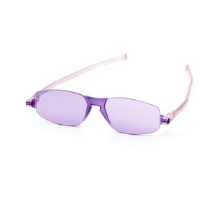 3/4 view of Nannini Kiss Foldable sunglasses white background: color: Icy Violet