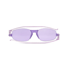 Load image into Gallery viewer, Folded view of Nannini Kiss Foldable sunglasses on white background; color: Icy Violet