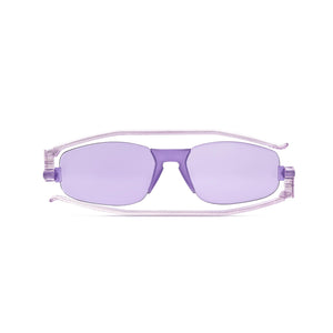 Folded view of Nannini Kiss Foldable sunglasses on white background; color: Icy Violet