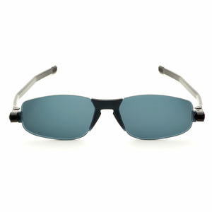 Solemio 2 Foldable Italian Sunglasses; Black Temples, Dark Grey Lens