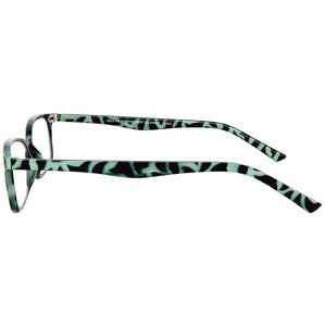 Temple side view of Scojo Manhattan Gels in Black and Mint tortoise. Purchase them at ReadingGlasses.CO   .jpg  