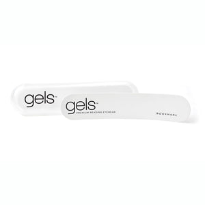 Lightweight compact transluscent hard case with bookmark for Scojo gels.