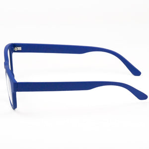 Side view of Nuovo Paris Reader by Nannini Italy photographed on white background.; Dark Blue. Available from ReadingGlasses.CO/