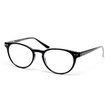Load image into Gallery viewer, 3/4 view of black Watergate retro reading glasses by ReadingGlasses.CO/