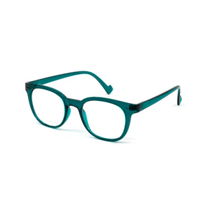 3/4 View of Pop  Reading Glasses by Nannini of Italy, teal  ReadingGlasses.CO/