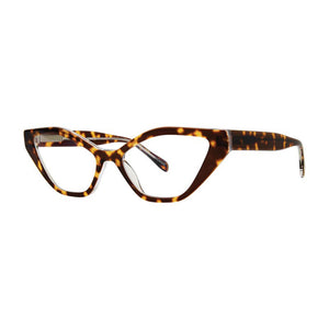 3/4 view of Scojo's tortoise crystal cat eye reading glasses, available at ReadingGlasses.CO/ 