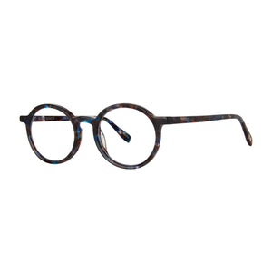 3/4 view of Bond reading glasses style 1299 Blue Tortoise by Scojo -- buy at ReadingGlasses.CO 