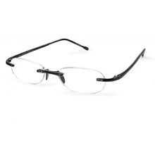 Load image into Gallery viewer, 3/4 of Midnight Black Classic Gels reading glasses by Scojo 714 from ReadingGlasses.CO