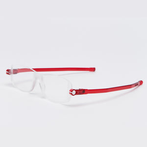 3/4 view of Nannini Compact 2 folding Readers in Red by Nannini Eyewear. Buy them at ReadingGlasses.CO/
