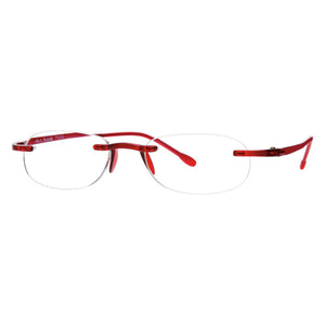 3-4 view Scojo Gels reading glasses in red style 712 purchase them at ReadingGlasses.CO